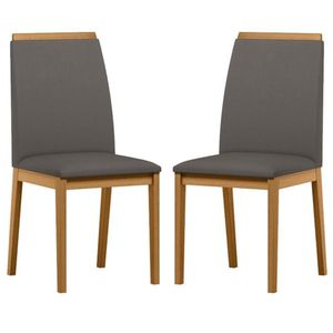Cadeira Para Mesa De Jantar Fernanda Kit 2 Peças Ype Veludo Cinza Escuro - New Ceval
