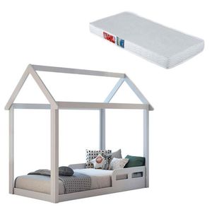 Mini Cama Montessoriana Analu Branco Acetinado Com Colchão - Carolina