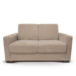 Sofá 2 Lugares Sala De Estar Recepção Suede Bege Claro Cecília