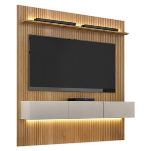 Home Suspenso Frisado Curitiba 180 Cinamomo Off White Com Led - Valdemóveis