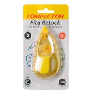 Fita Corretiva Retock 5mmx12m Compactor Amarelo