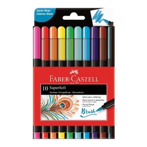 Caneta Faber-castell Supersoft Brush C- 10 Cores
