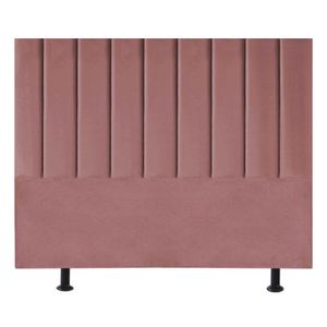 Cabeceira Estofada Cama Casal Queen Size 160 Cm Karla Veludo rosê