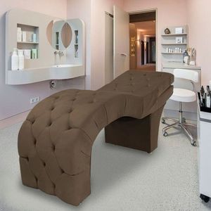 Maca Estética Estofada Reclinável Ergonômica Suede Marilia Marrom