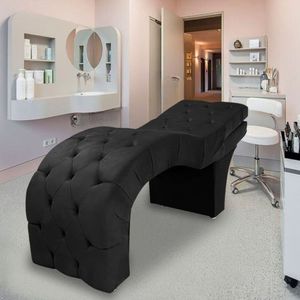 Maca Estética Estofada Reclinável Ergonômica Suede Tati Preto