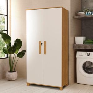 Armário Para Lavanderia 2 Portas Cinamomo Off White Lones Jm Móveis