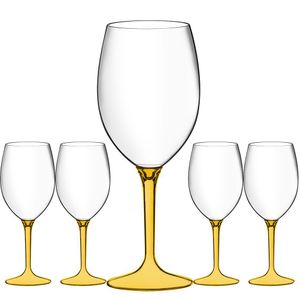 Jogo 5 Taças Acrílico Eventos Festa Boccati 560ml Boccati amarelo