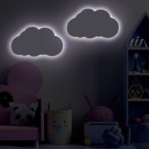 Luminária Para Quarto Infantil Nuvem Kit Com 2 Branca Divaloto