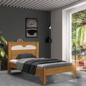 Cama De Solteiro Mdf Cinamomo Off White Flex Amsterdã Fênix