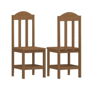 Kit Com 2 Cadeiras De Jantar Madeira Maciça Safira Mel Nemargi
