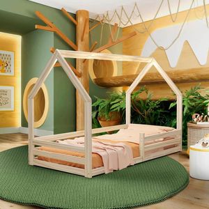 Cama Solteiro Montessoriana Madeira Maciça Design Natural Mavie Shop Jm