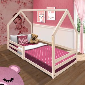 Mini Cama Solteiro Montessori Em Madeira Maciça Naturale Bella Jm Móveis