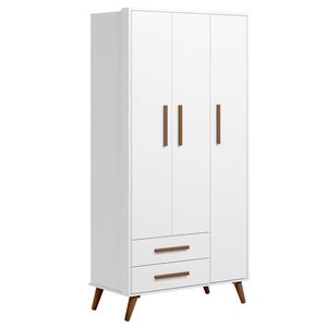 Guarda Roupa Infantil 3 Portas Retrô Q Encanto Branco - Qmovi