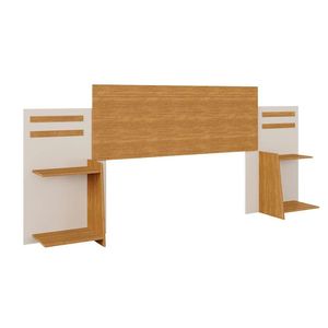 Cabeceira Regulável Para Casal, Queen Size E Solteiro Com Nichos Laterais Nature Off White Miller