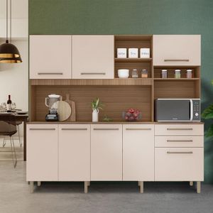 Armário De Cozinha Compacta Completa Com Pés Reguláveis Montana Arenas Emery Jm Móveis