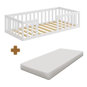 Cama Fazenda Solteiro Branco Com Colchão Nemargi