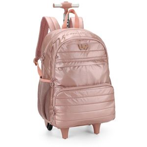 Mochila De Rodinhas Escolar Up4you Com Alça Luxcel Rose