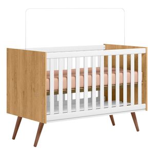 Berço Americano Mini Cama Retrô Q Encanto Freijó/branco - Qmovi