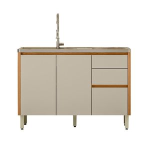 Balcão De Cozinha 120 Cm Sem Tampo Nature Off White Miranda Shop Jm