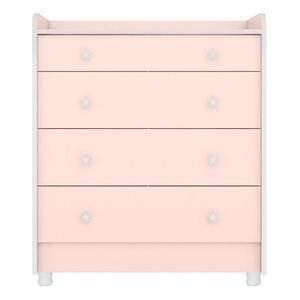 Cômoda Infantil Com Trocador 4 Gavetas Doce Sonho Rosa - Qmovi