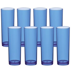 Kit De Copos 8 Copos Grandes Jogo Long Drink 330ml Boccati Cor:azul