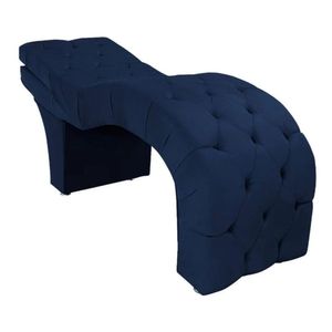 Maca Estética Estofada Reclinável Ergonômica Suede Sabrina Cor:azul Marinho