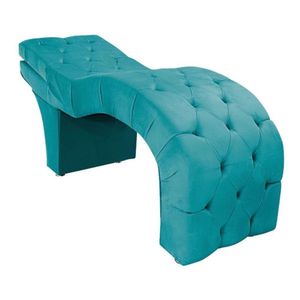 Maca Estética Estofada Reclinável Ergonômica Veludo Sabrina Cor:azul Turquesa