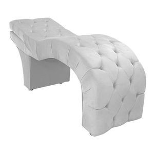 Maca Estética Estofada Reclinável Ergonômica Suede Sabrina Cor:branco