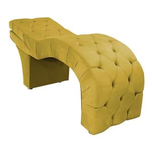 Maca Estética Estofada Reclinável Ergonômica Suede Sabrina Cor:amarelo