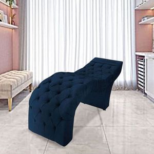 Maca Estofada Estética Cílios Salão Spa Veludo Olivia Cor:azul Marinho