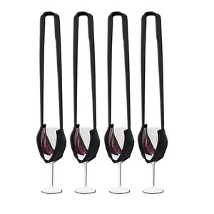 Kit 4 Porta Taça Para Pescoço C/ Alça Portátil Festas Evento