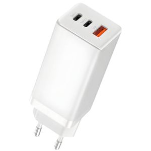 Carregador Rápido Gan 65w Quick Charger 3 Portas