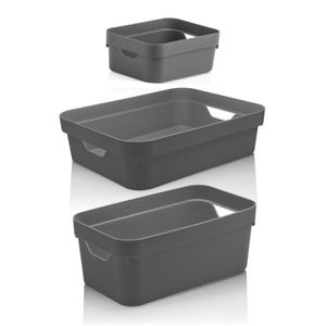 Kit De Caixa Organizadora Cube Chumbo 03 Peças Ou