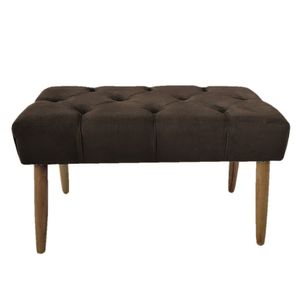 Banco Estofado Jade 80cm Suede Marrom - Majú Decor