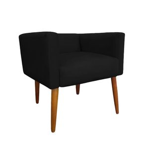 Banco Banqueta Para Escrivaninha Penteadeira Suede Preto - Majú Decor