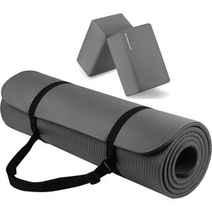 Balancefrom Tapete De Ioga Goya + Par De Blocos Cinza