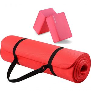 Balancefrom Tapete De Ioga Goya + Par De Blocos Vermelho