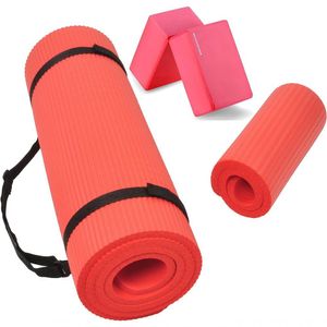 Balancefrom Goyoga + Tapete De Ioga + Par De Blocos Vermelho