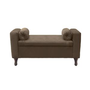 Recamier Bau Rico 160x Cama Queen Size Suede Cappuccino - Majú Decor