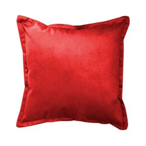 Almofada Decorativa Rebatida Cheia 40x40 Suede Vermelho - Majú Decor
