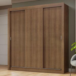 Guarda-roupa Casal 3 Portas De Correr Rustic Nobre Madesa Rustic