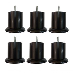 Kit 6 Pés Alt 6cm Sb Jade Preto Sofa Poltrona Estofado