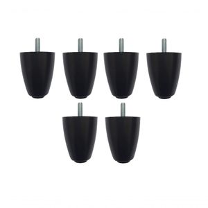Kit Com 6 Pés Para Cama Box Baú P70 Rosca 5-16 Preto