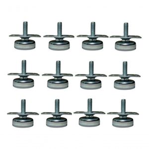 Kit 12 Pés Para Cadeiras Mesas Rosca 5-16 C- Chapas Niveladores Puffs Sofas Armarios Móveis Em Geral
