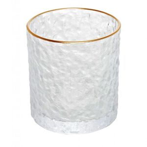 Kit 4 Copo Whisky Cristal Borda Dourada 340 Ml - Lyor