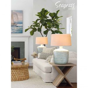Abajur / Luminária De Mesa O'thentique Modelo Seagrass Branco
