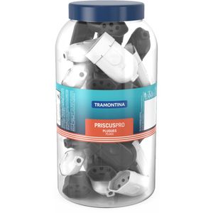 Plugues Femea 2p T 10a 250v~ Cores Preto E Branco - Emb. Pote Grande