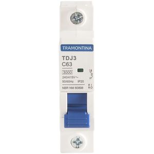 Minidisjuntor Tdj3ka 1 P 63 A Curva C Tramontina