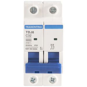 Minidisjuntor Tdj6ka 2 P 32 A Curva C Tramontina