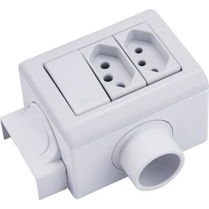 Caixa De Sobrepor X 3 Postos Para Eletrodutos E Canaletas Tramontina Lizflex Multiuso Branca